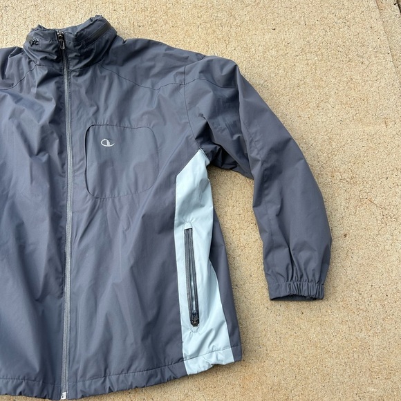 Retro Champion Jacket in Grey With Zipper retractable hood Size Large - Picture 2 of 6